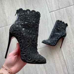 Rare Christian Louboutin Strass Embellished Booties